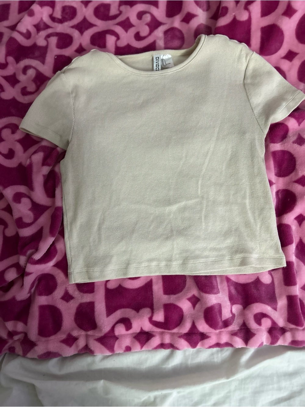 Divided Cream Short Sleeve Ribbed Tee